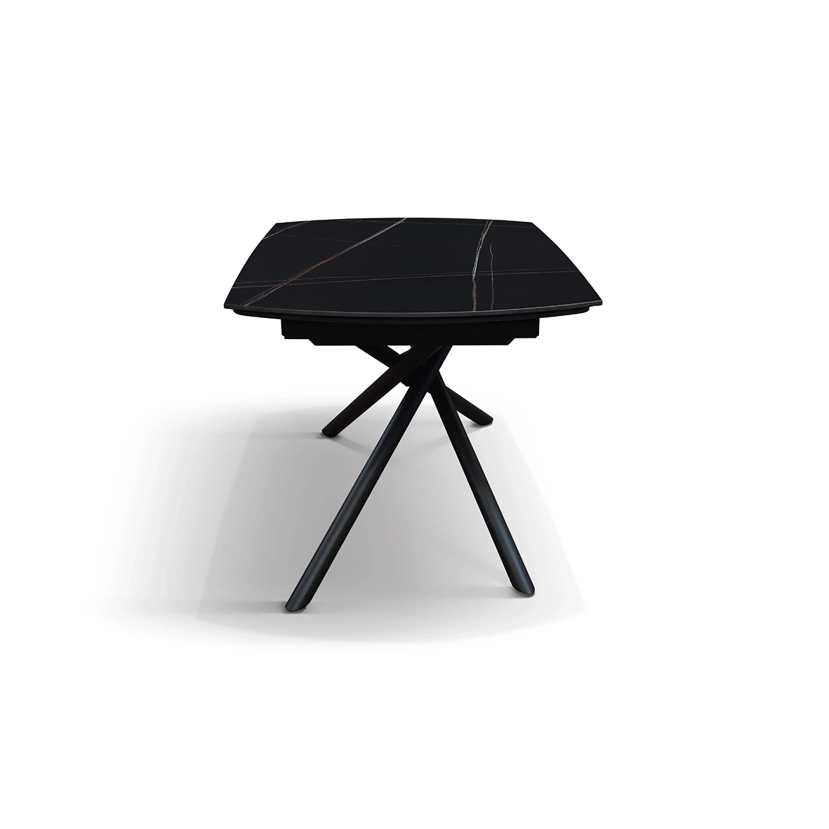Tavolo con 2 allunghe da 30 cm, finitura Marmo Nero 
