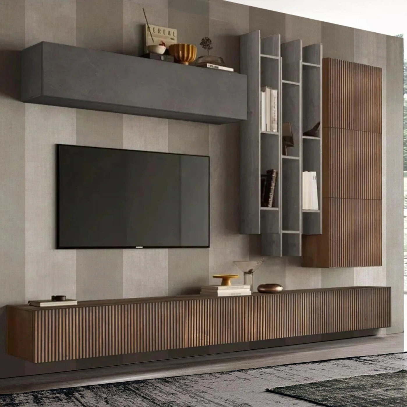 parete cannettata legno