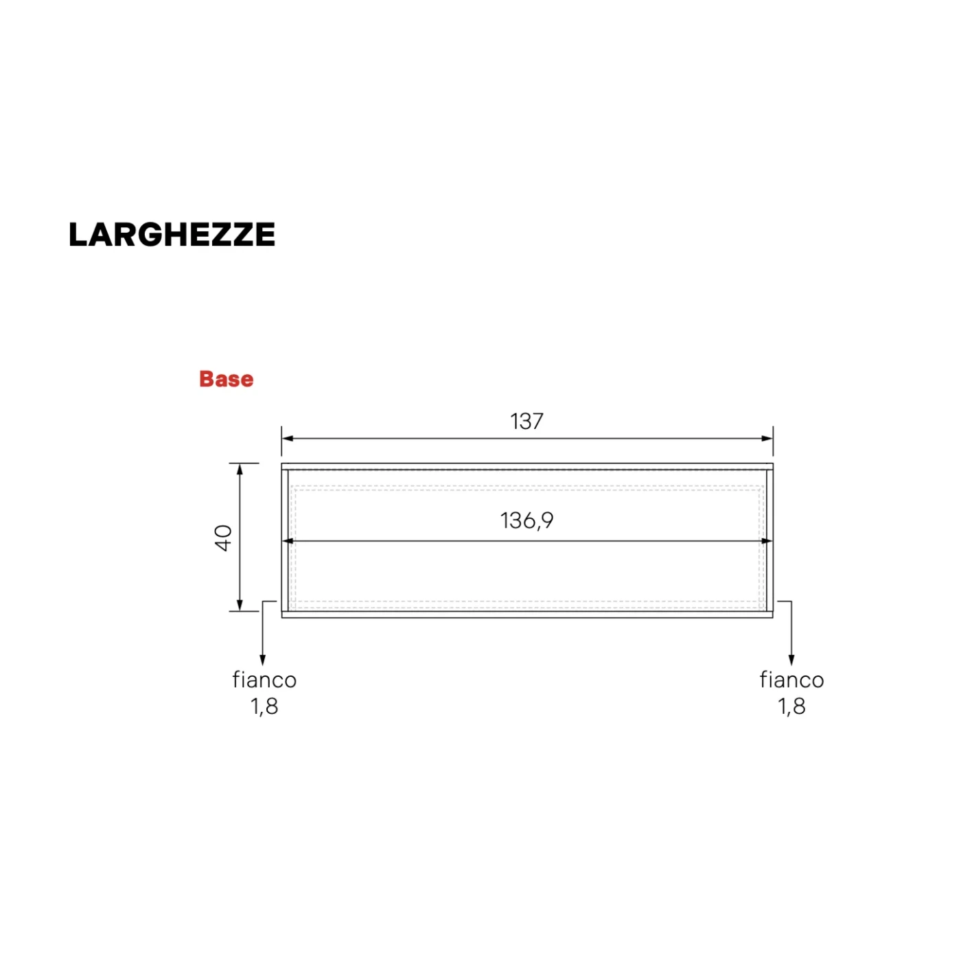 parete attrezzata con cestone