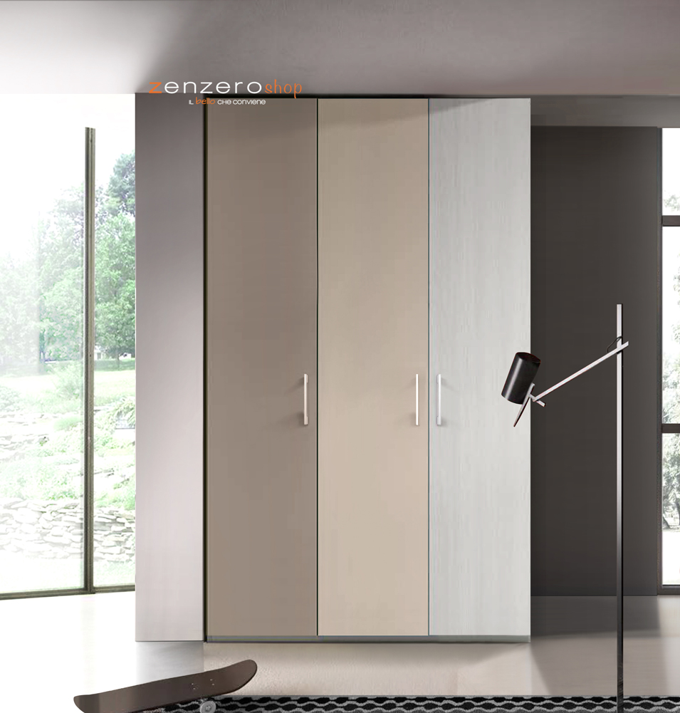 Armadio H.195 3 ante battenti per camerette in finitura LACCATO