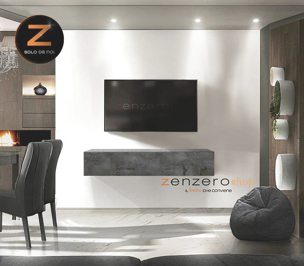 Mobili porta tv design in finitura Ossido, anta a ribalta