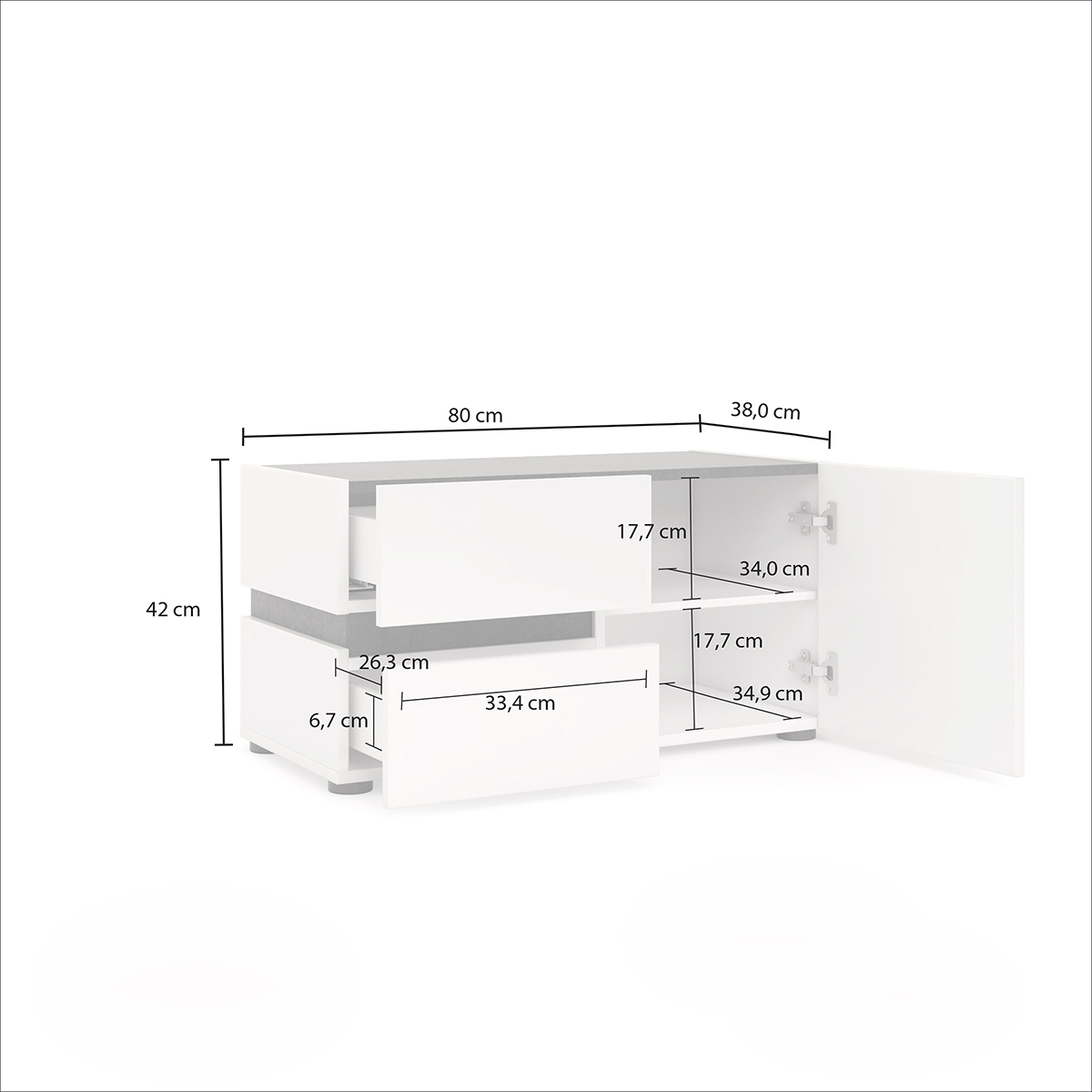 Panchetta da ingresso, finitura Bianco laccato lucido