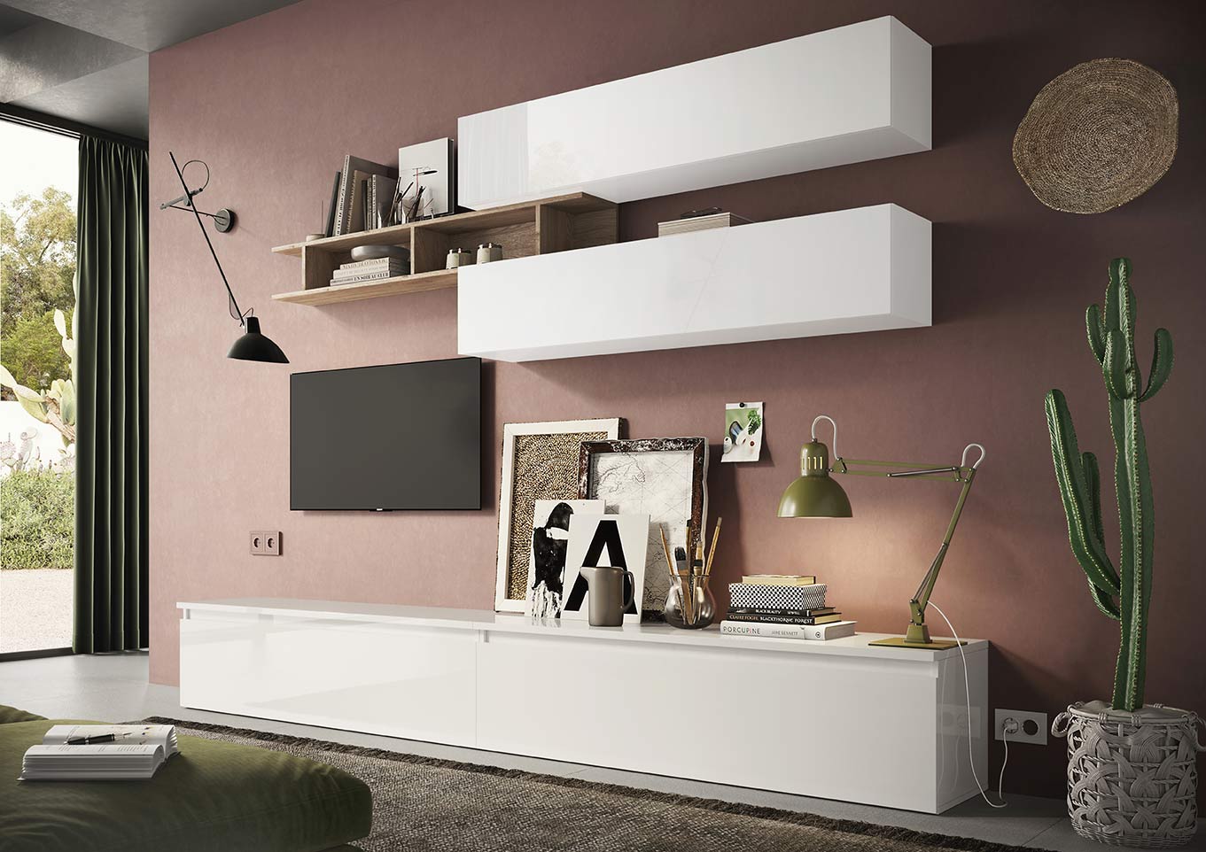 Porta TV parete moderna, Made in Italy