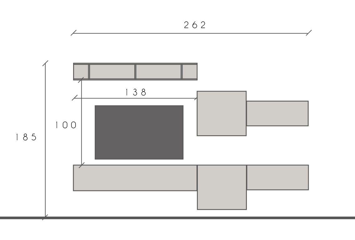 Parete TV Bianco lucido e Cadiz