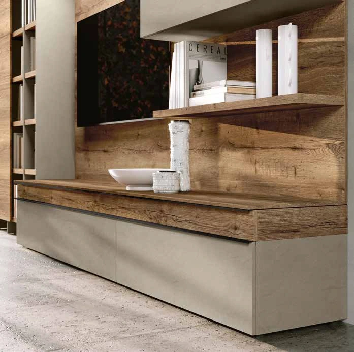 parete attrezzata rovere tabacco