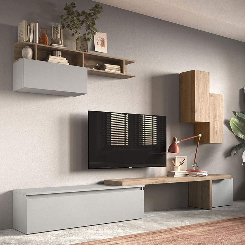 Porta TV finitura Cadiz e Gesso