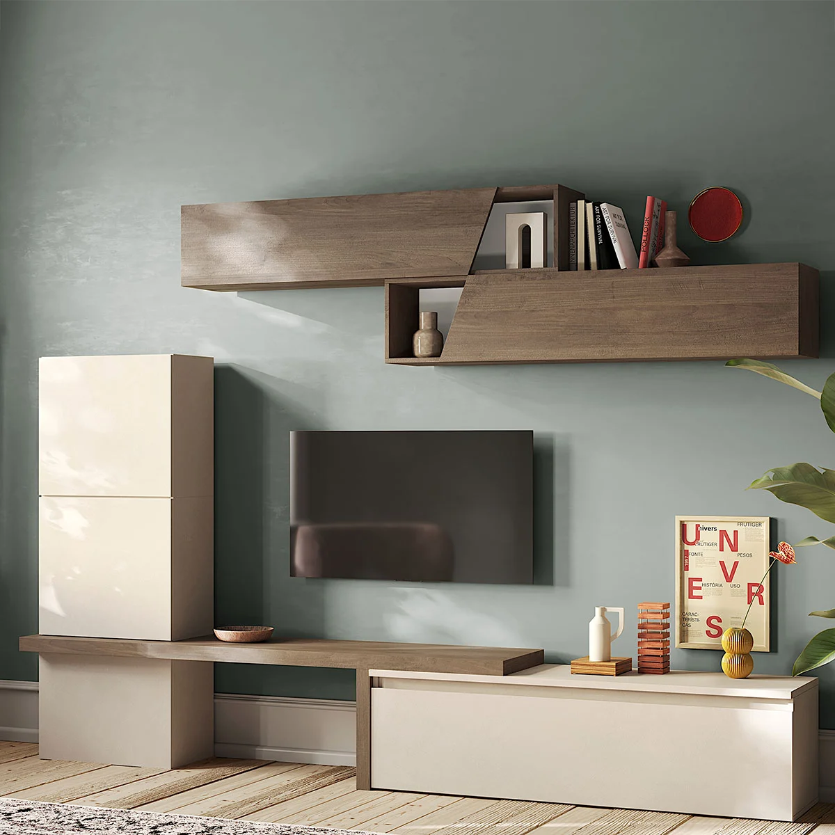 pareti con ante tagliate