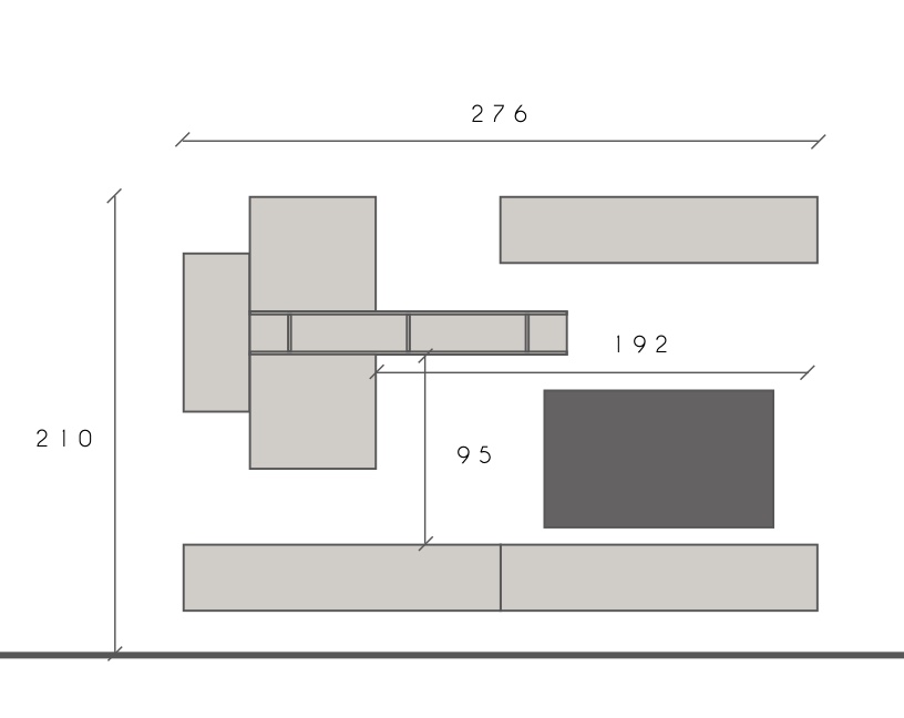 Parete Attrezzata moderna Piombo e Ardesia