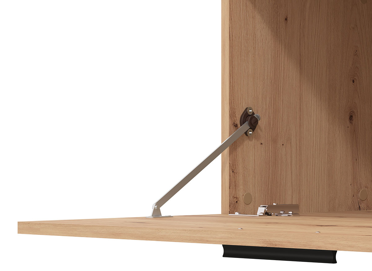 Parete attrezzata 190 cm, finitura Rovere e Carbone