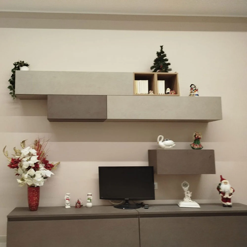 Parete attrezzata Argilla, Bronzo e Cadiz