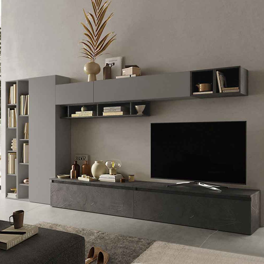 Parete Attrezzata Ardesia e Piombo