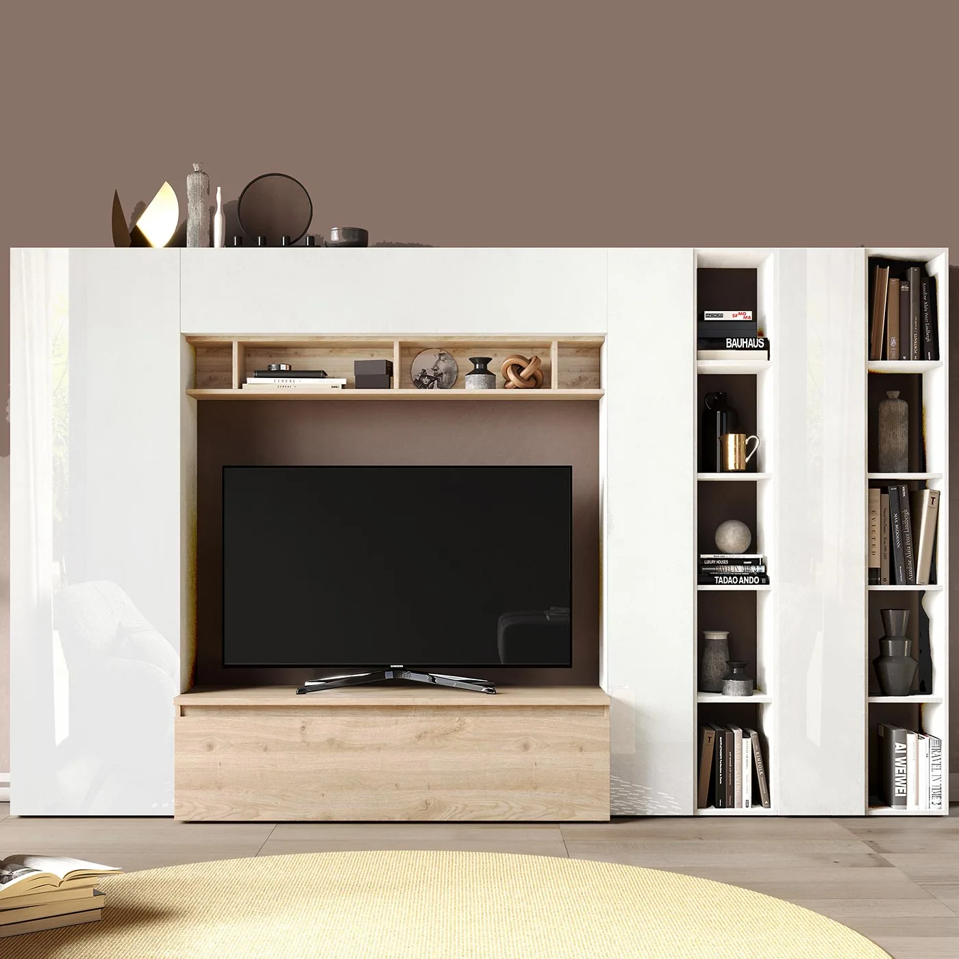 parete libreria moderna