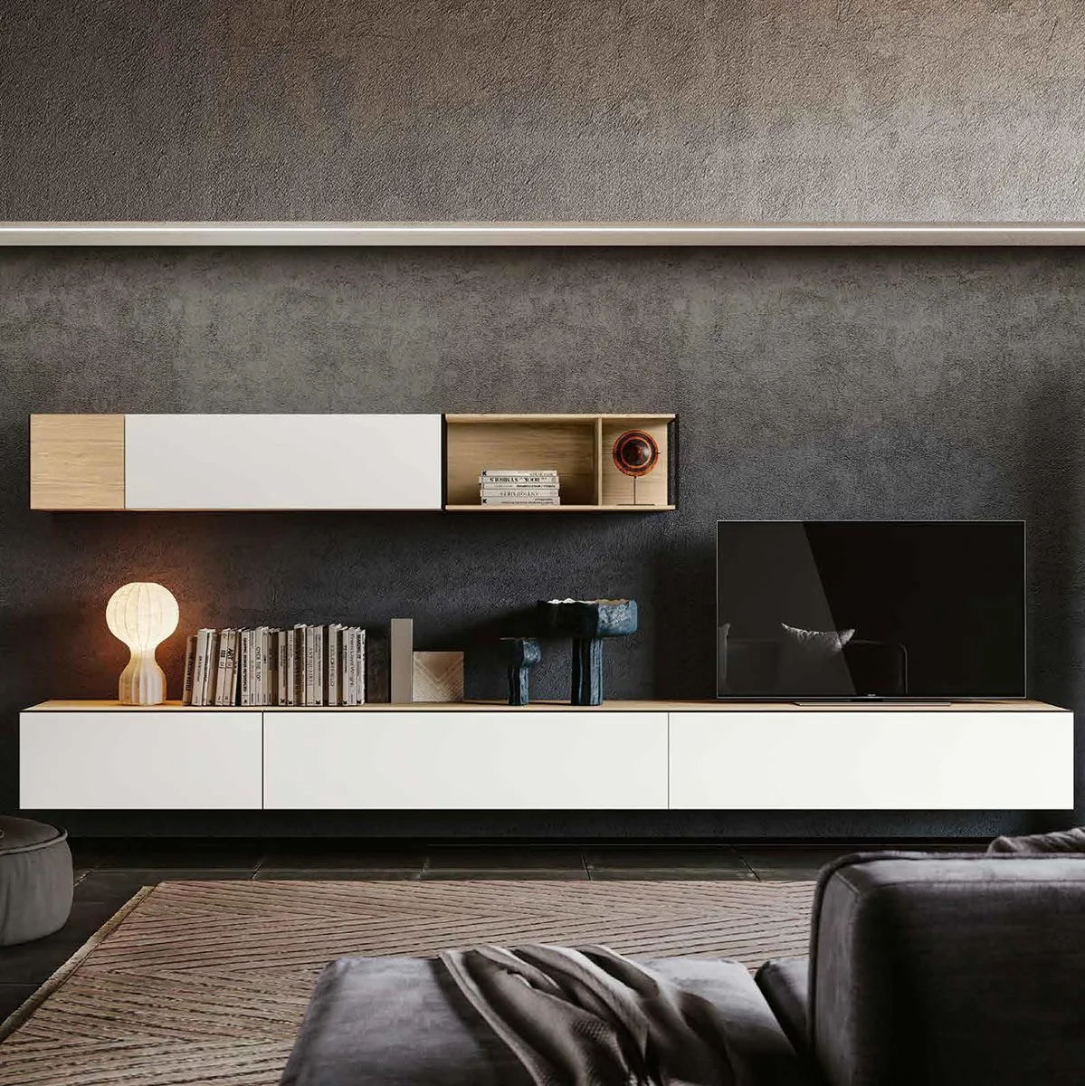 parete moderna bianco opaco sospesa