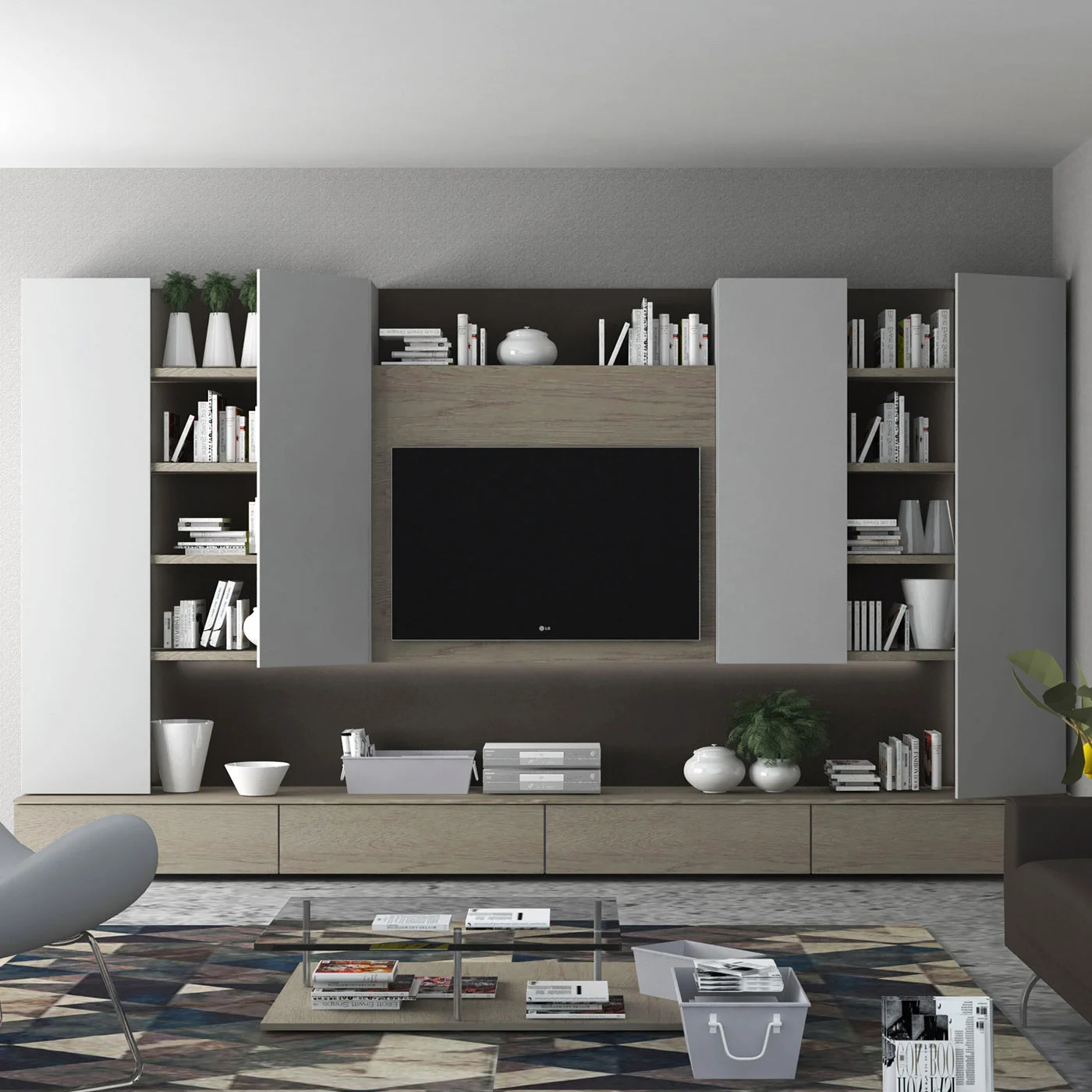 parete moderna con ante