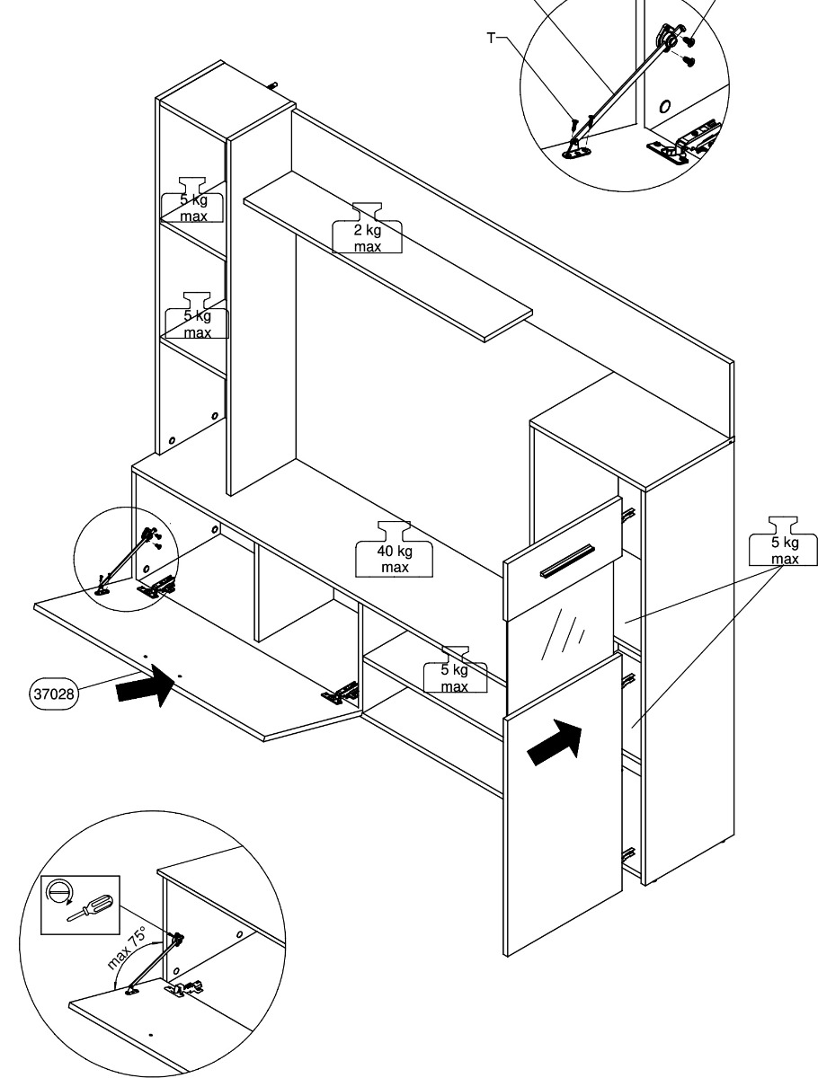 Offerte Black friday, Parete attrezzata 190 cm