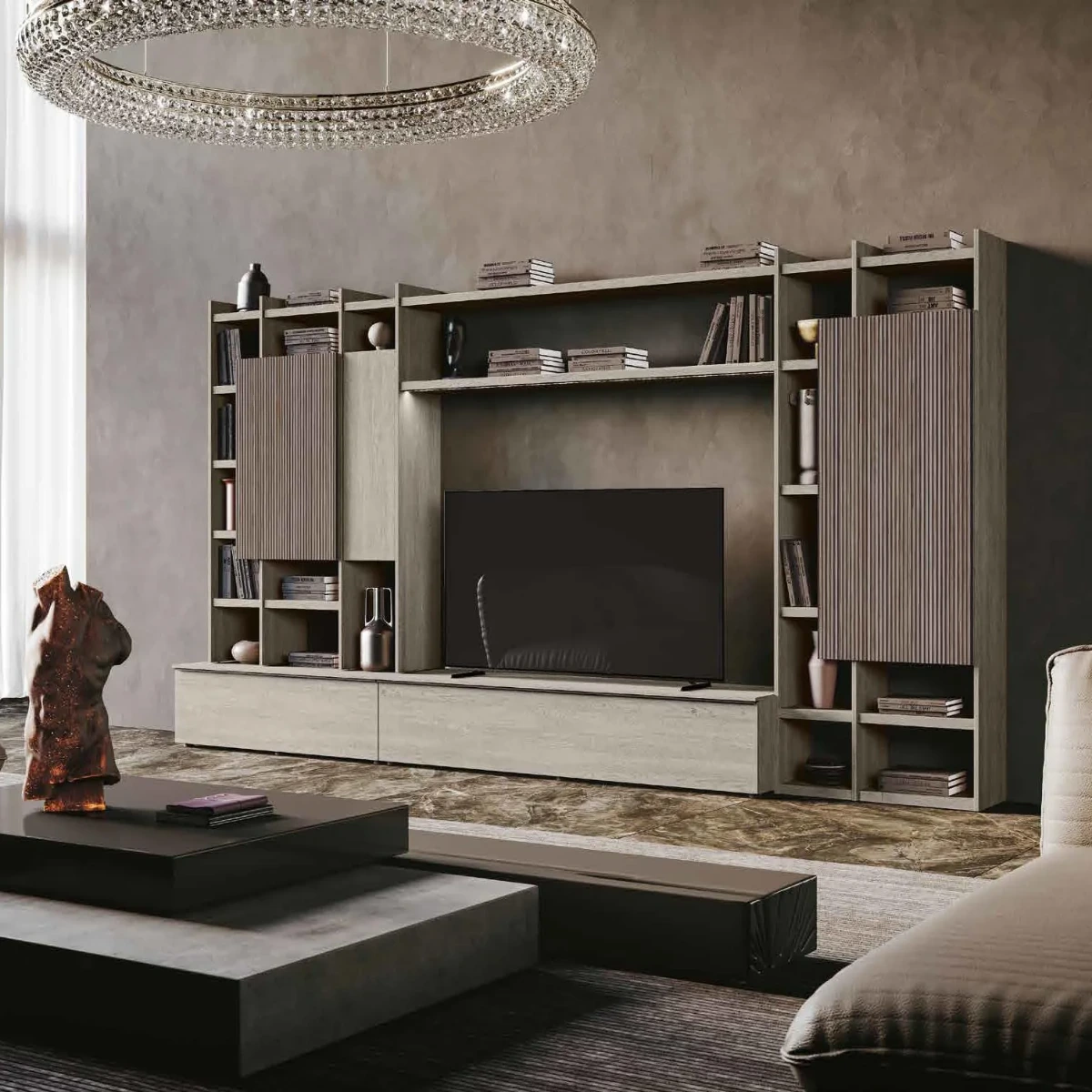 parete cannettata grigio