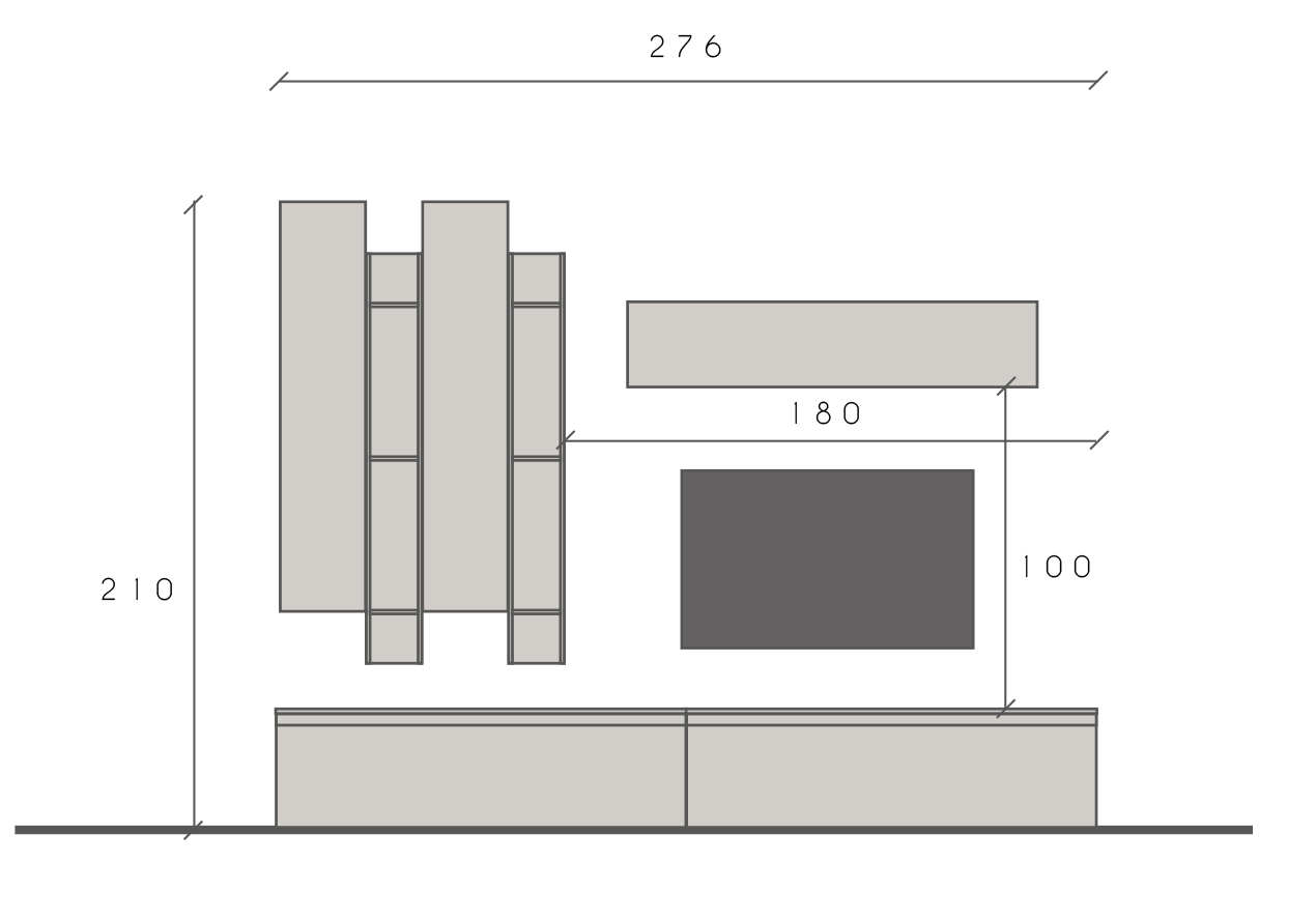 Parete L.262 finitura Mercure e Argilla