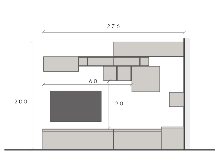 Parete Attrezzata angolare, vendita online, colori Bronzo, Cadiz e Lava