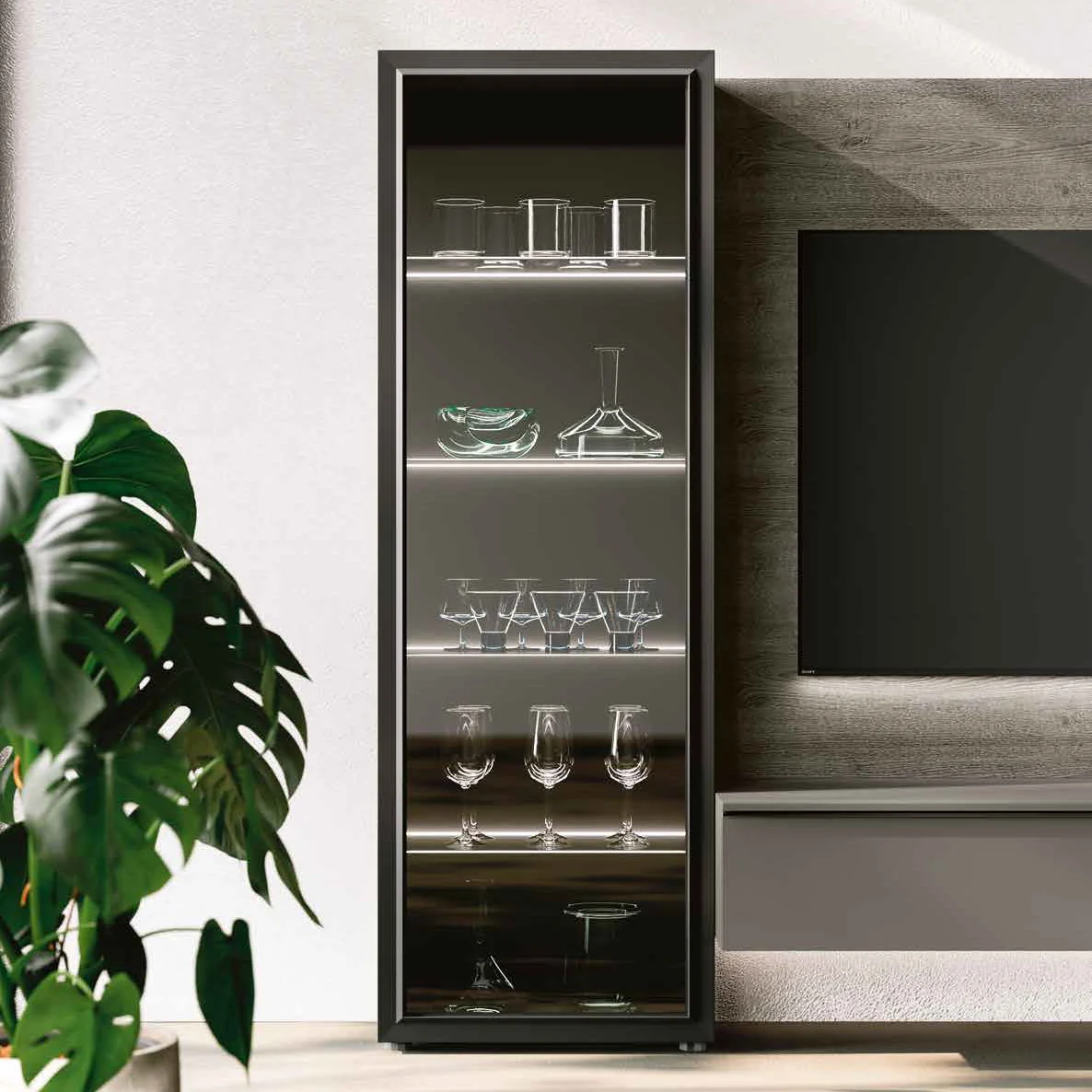 parete sospesa grigia scura