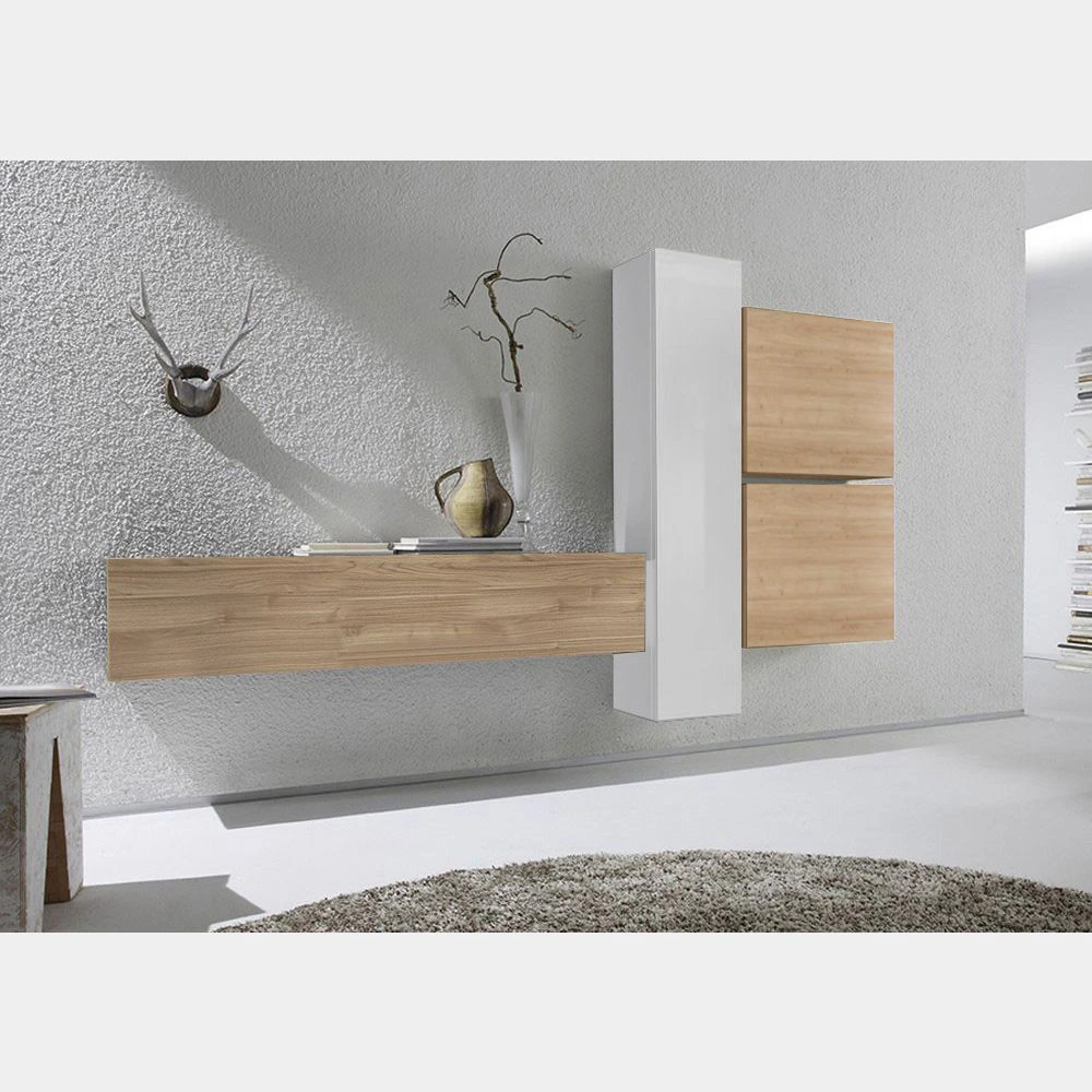 Parete attrezzata moderna di design, cadiz e bianco lucido - 244x169 cm