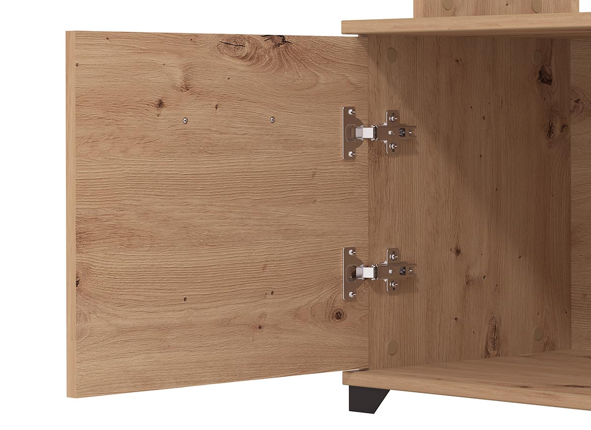 Parete attrezzata di design finitura Rovere e Carbone