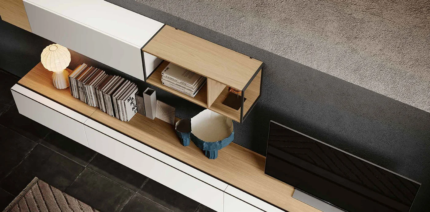 parete moderna bianco opaco sospesa