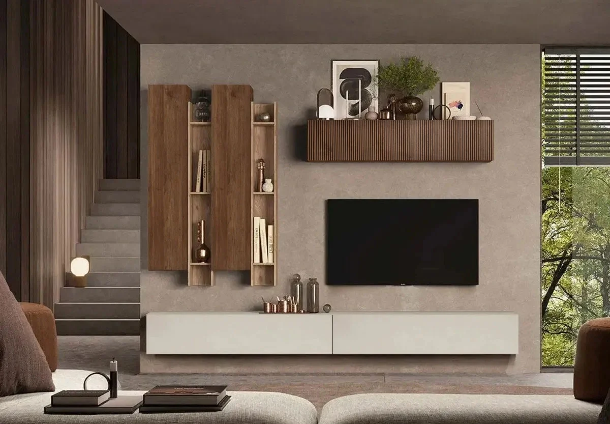 parete sospesa con ribalta cannettata