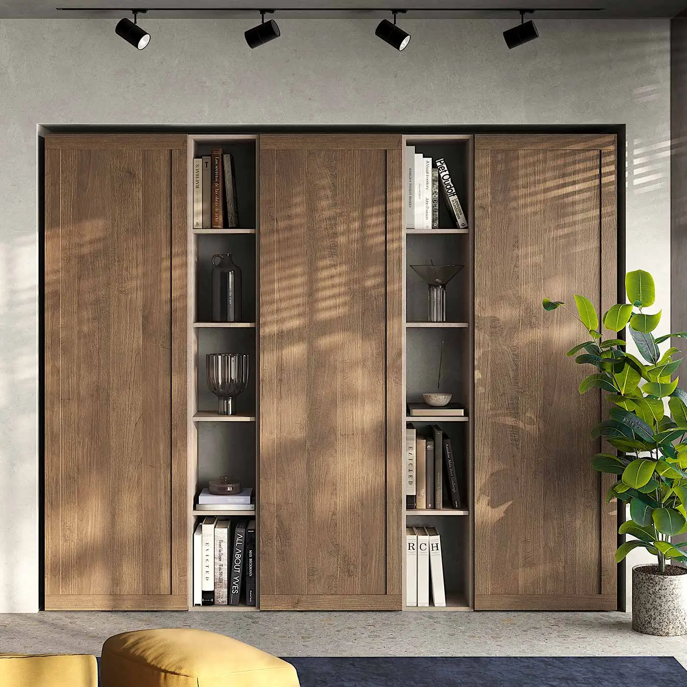 Aggiungi al carrello Parete attrezzata 218x30x186 h cm, Mercure e Cashmere, collezione Logica