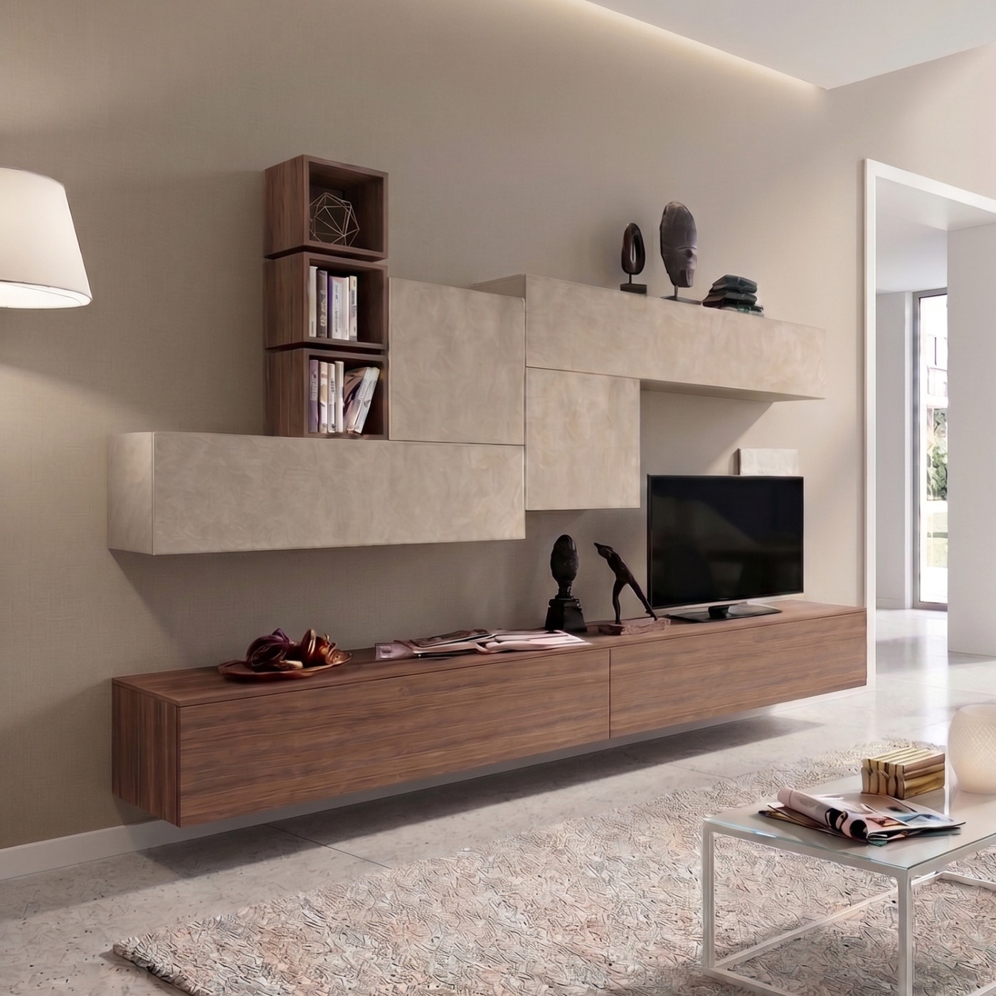 Parete soggiorno moderna parete da soggiorno, Mercure e Argilla