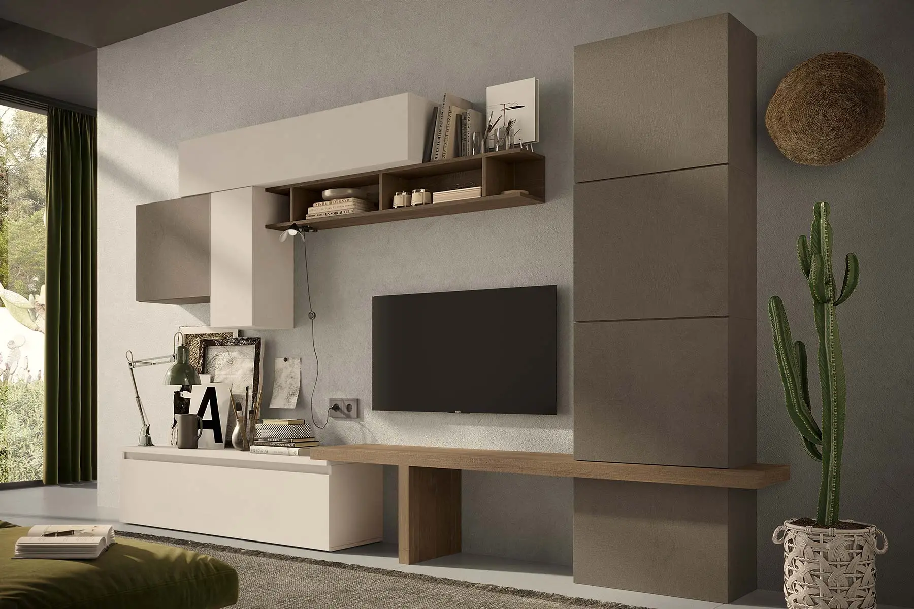 parete attrezzata con totem