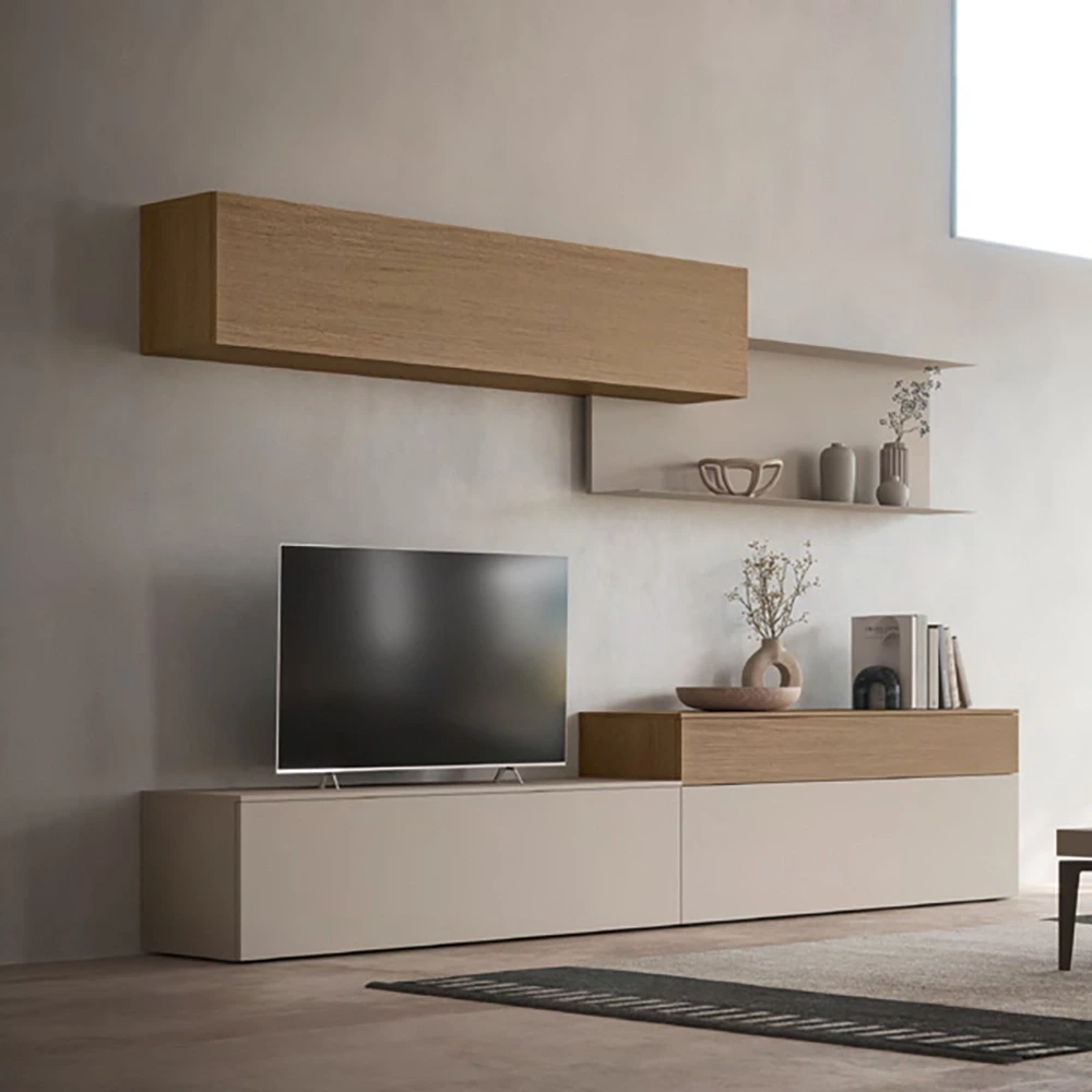 Parete attrezzata SKT 12 Tomasella, Rovere cognac e Arena