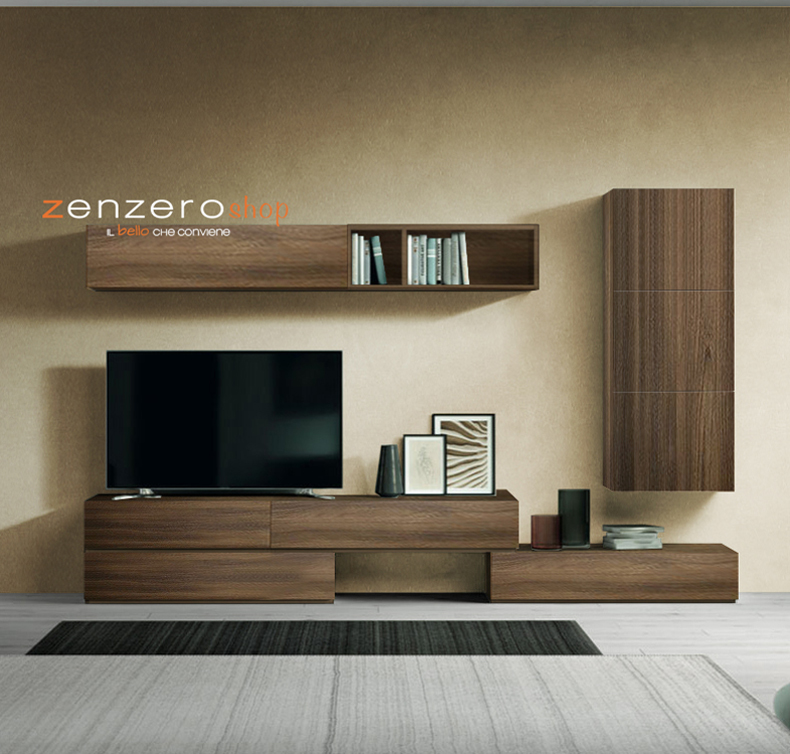 Parete attrezzata Kelt 9B in finitura Quercia brown 