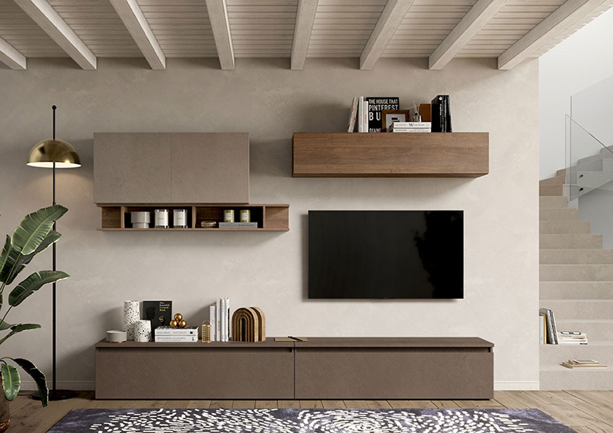 Parete attrezzata moderna, collezione Logica