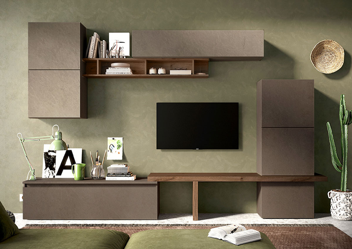 Parete porta tv Argilla e Mercure 