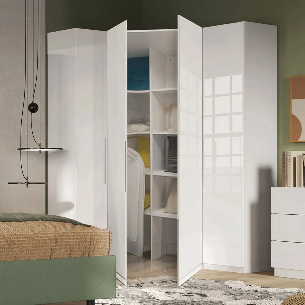 cabina angolare bianco lucido