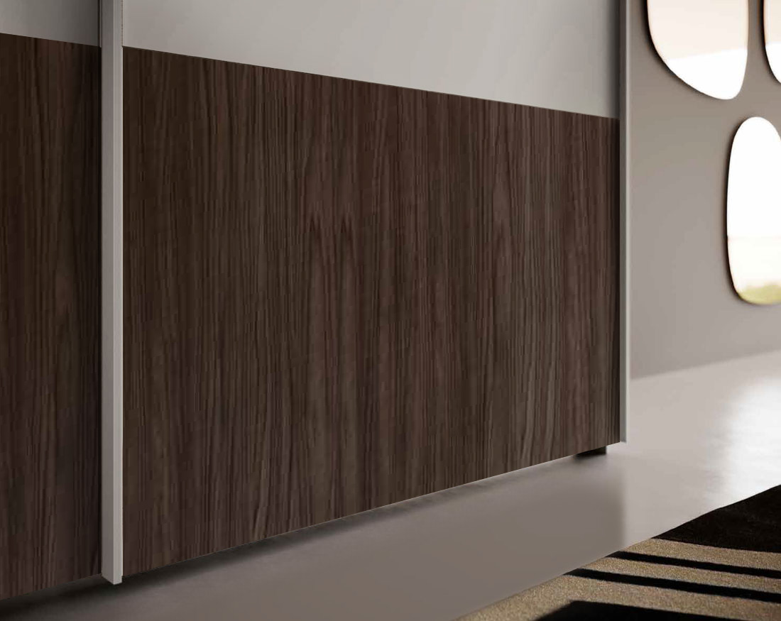 Armadio 2 ante scorrevoli, Noce Moro e Grigio Seta