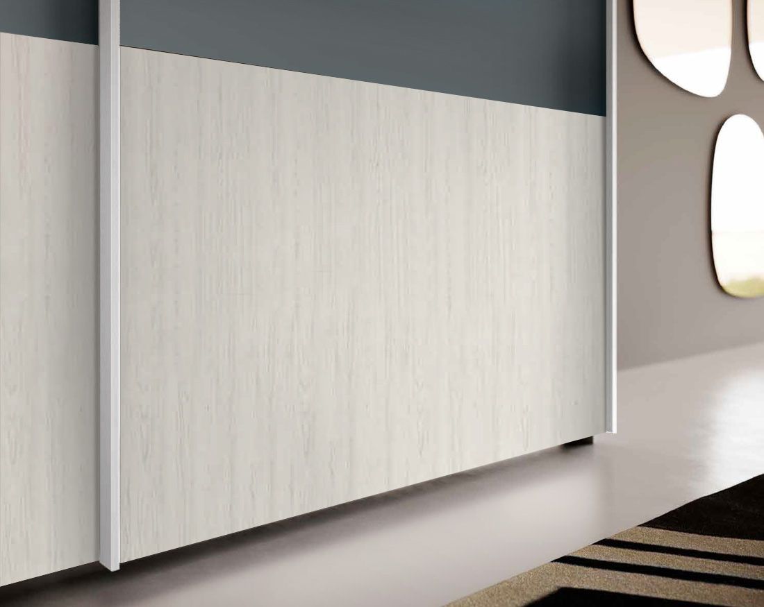 Armadio di design moderno a 2 ante scorrevoli, spatolato Bronzo e Bianco Altea