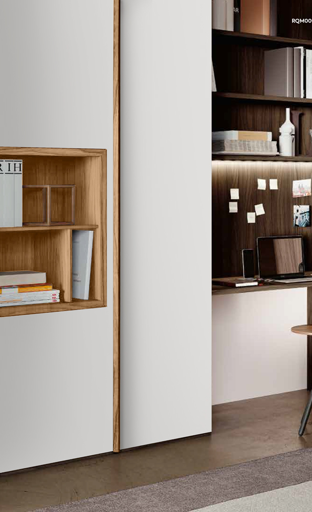 Armadio&#x20;battente&#x20;scontato&#x20;in&#x20;Bianco&#x20;opaco&#x20;e&#x20;Noce&#x20;biondo,&#x20;4&#x20;ante&#x20;3&#x20;cassetti