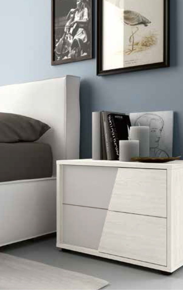 Comodini Bianco altea e Grigio seta design moderno