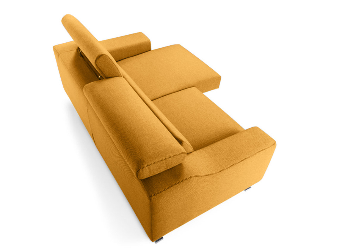 Divano moderno Halti, 3 posti, colore Corallo, made in Italy