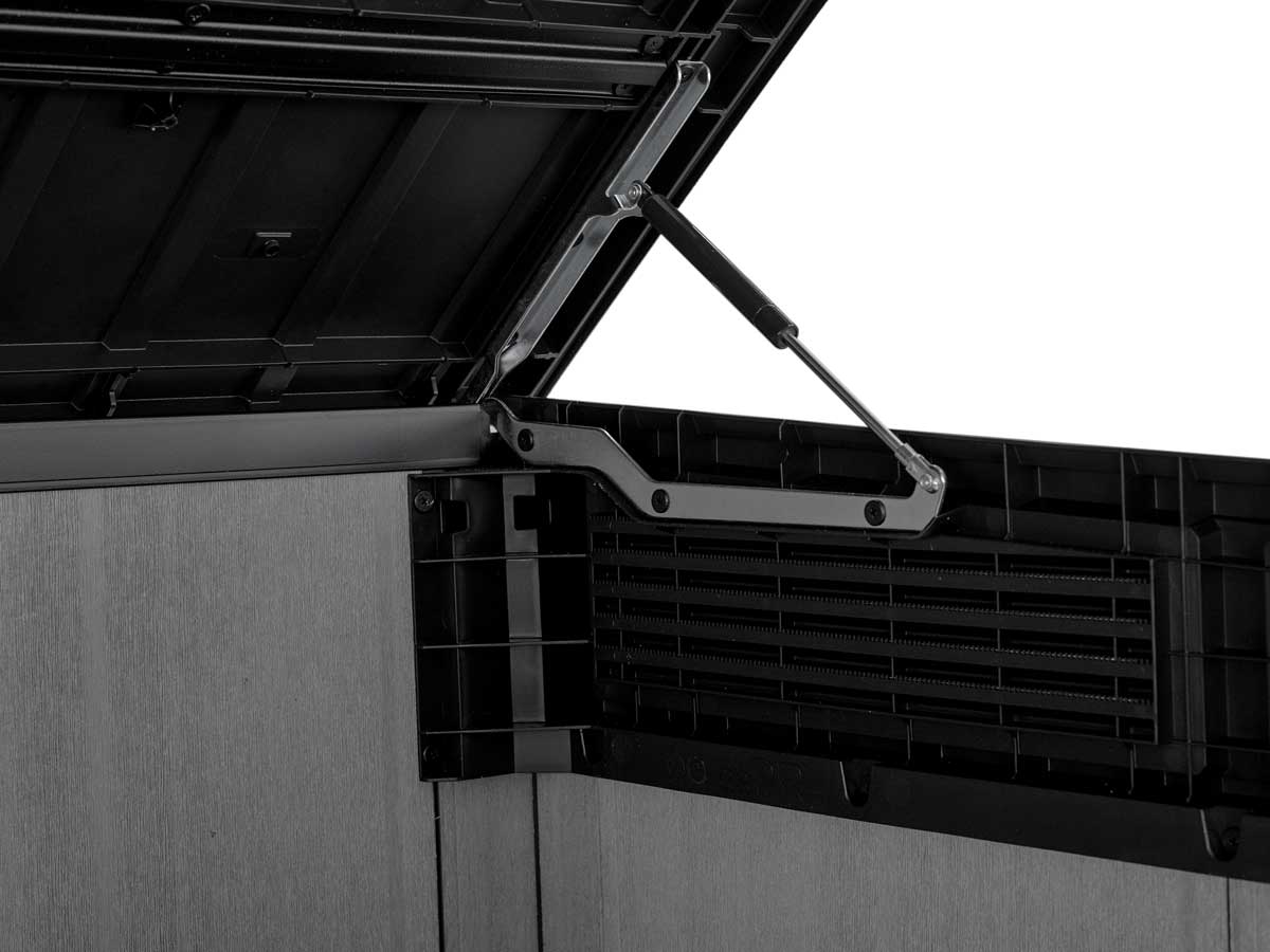 Baule da esterno Quercia, porta attrezzi per giardino, capacità 2020L