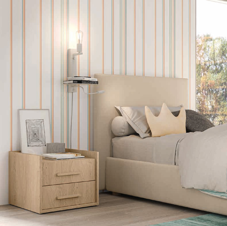 Armadio con porta tv e libreria, finitura Cemento artico, Cadaques e Royal oak