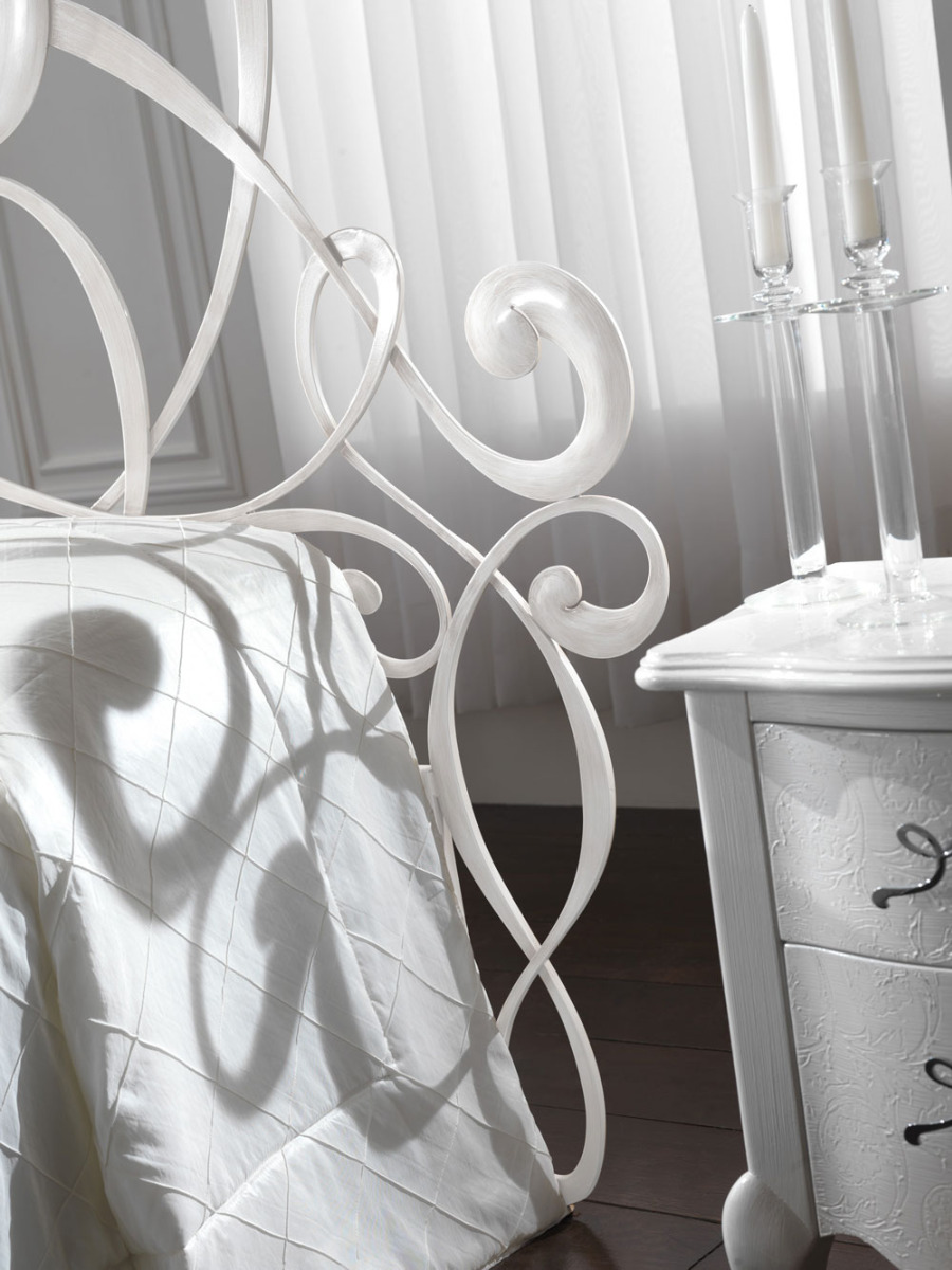 Letto in ferro matrimoniale, Marrone anticato Oro