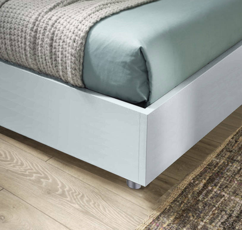 Letto sommier matrimoniale, finitura Grigio alluminio