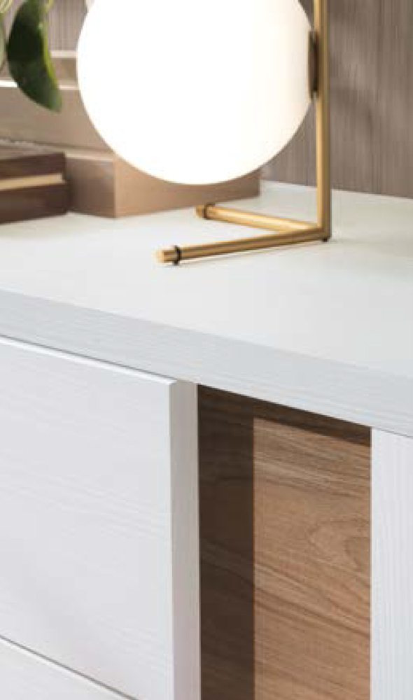 Comò Noce naturale e Noce bianco, design moderno