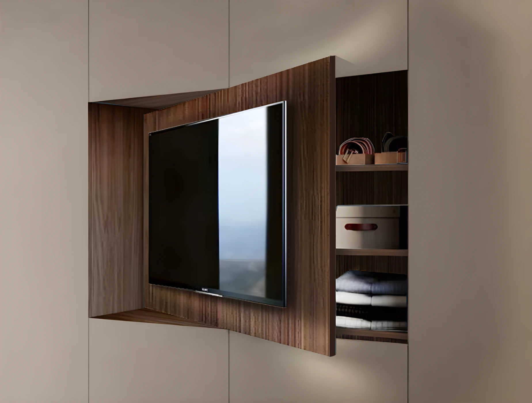 armadio con vano tv bronzo