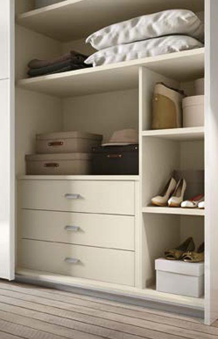 Armadio scorrevole 2 ante H.245 finitura Bianco opaco e Orzo Opaco