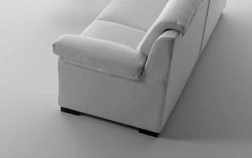 Divano tessuto Grigio chiaro Ginevra a 3 posti, sfoderabile