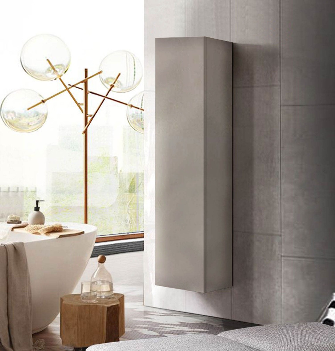 Colonna da bagno sospesa, finitura Ardesia