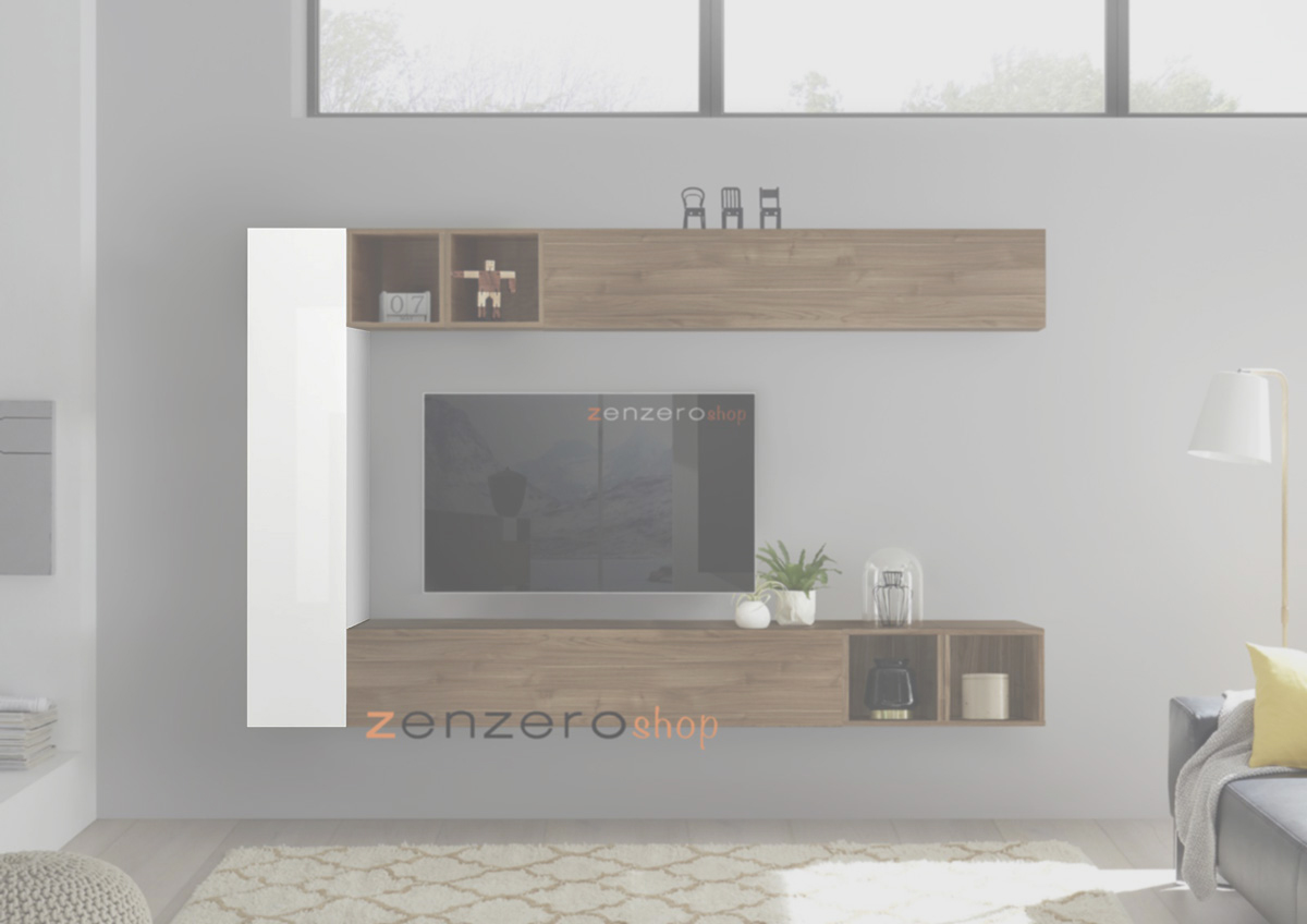 Pensile verticale di design, Bianco Lucido